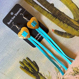 Concho and Leather Earrings by Beads Over Diamonds