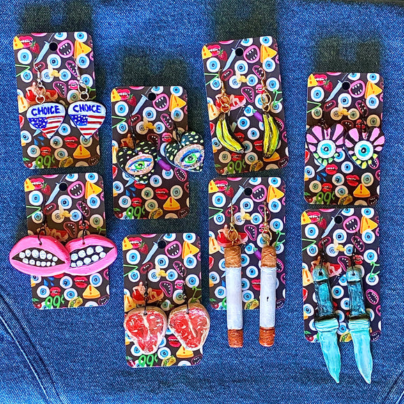 Hand Painted Earrings by Tracy Brown