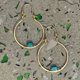 Turquoise and Gold Hoops by Cactus Bloom Design