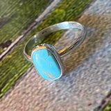 Rectangle Turquoise Rings by Forged Silver Dust