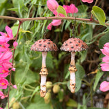 Lightweight Wool Mushroom Earrings by Bobbi Solum
