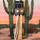 Concho and Leather Earrings by Beads Over Diamonds