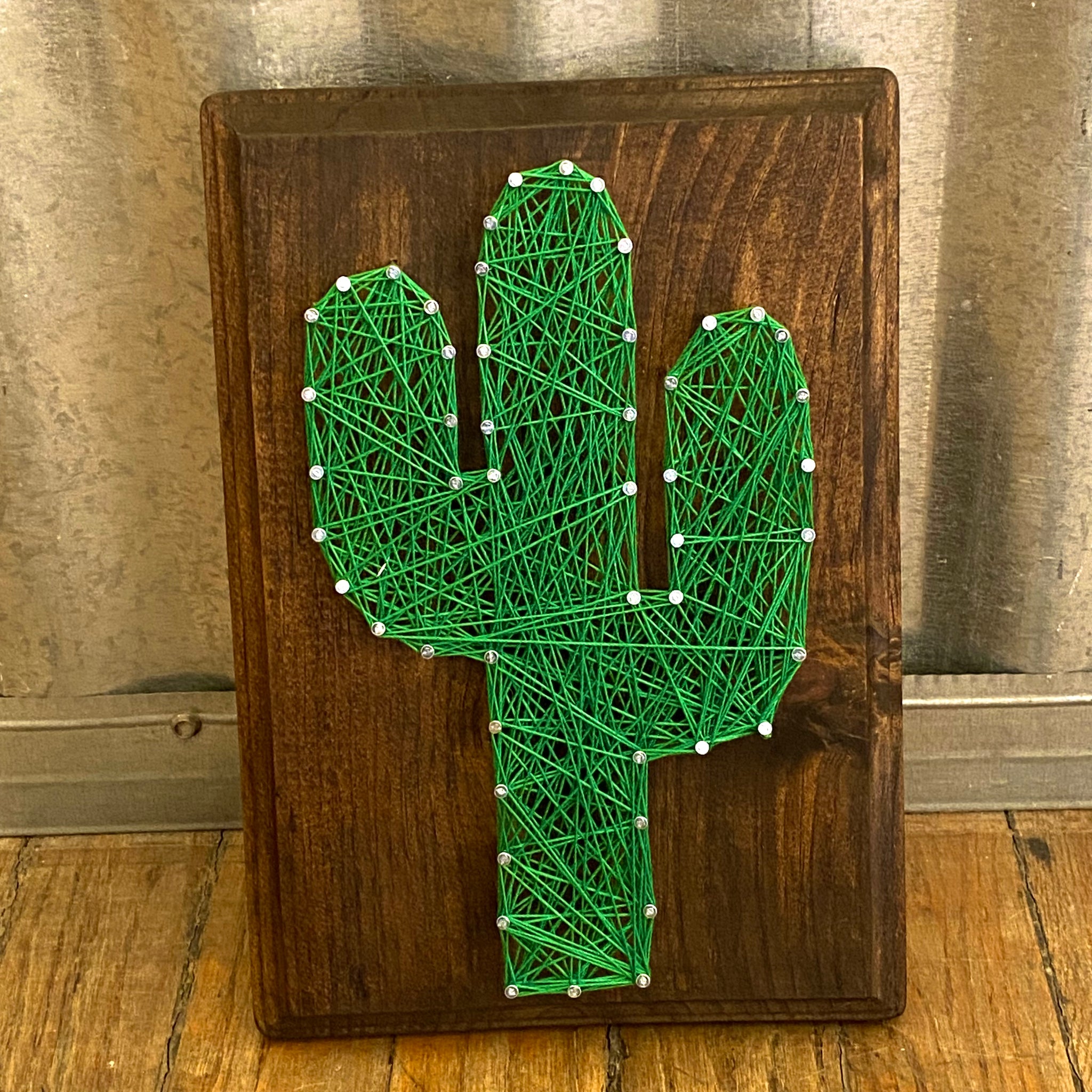 7x9 Cactus String Art by String & Stencil – Pop Cycle Tucson