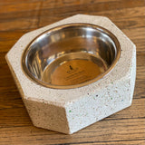 Concrete Pet Bowl w/Removable stainless steel insert