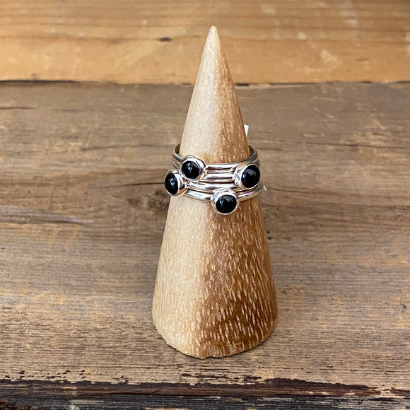 Black Onyx Rings by Forged Silver Dust