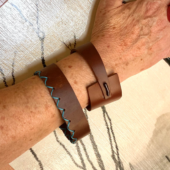 Leather Bangles by Misa Gonzales