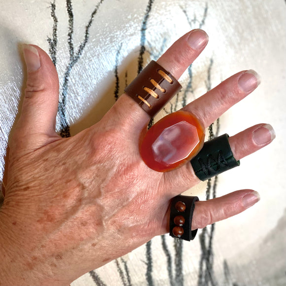 Leather Rings by Misa Gonzales