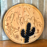 Wood Burned String Art by String & Stencil