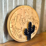 Wood Burned String Art by String & Stencil