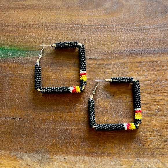 Beaded Square Hoops by Beads Over Diamonds