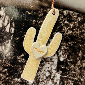 Golden Ceramic Saguaro Ornaments by Crooked Tree Ceramics