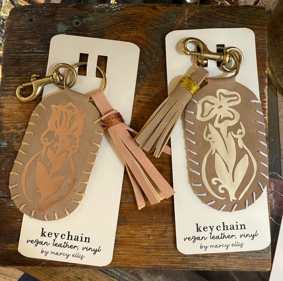 Keychains, Vegan Leather + Vinyl  by Marcy Ellis