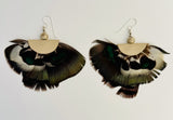 Natural Feather & Leather Earrings by Drifting Venus