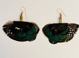 Natural Feather & Leather Earrings by Drifting Venus