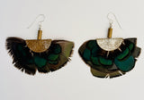 Natural Feather & Leather Earrings by Drifting Venus