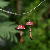 Lightweight Wool Mushroom Earrings by Bobbi Solum
