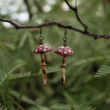 Lightweight Wool Mushroom Earrings by Bobbi Solum