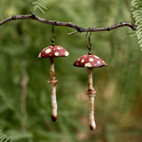 Lightweight Wool Mushroom Earrings by Bobbi Solum