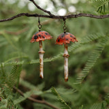 Lightweight Wool Mushroom Earrings by Bobbi Solum