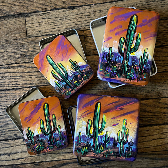 Painted Landscape Tins by Isaac Lange