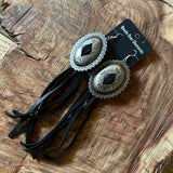 Concho and Leather Earrings by Beads Over Diamonds