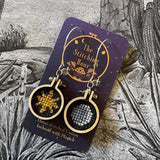 Cross-stitched Earrings by The Stitching Hour