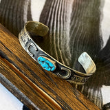 Silver + Turquoise Cuffs by Honeycomb Organics