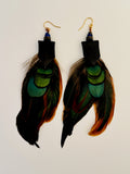 Natural Feather & Leather Earrings by Drifting Venus