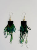 Natural Feather & Leather Earrings by Drifting Venus