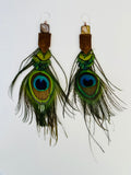 Natural Feather & Leather Earrings by Drifting Venus