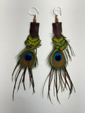 Natural Feather & Leather Earrings by Drifting Venus