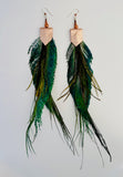 Natural Feather & Leather Earrings by Drifting Venus