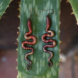 Lightweight Wool Snake Earrings by Bobbi Solum