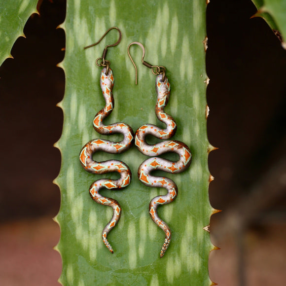 Lightweight Wool Snake Earrings by Bobbi Solum
