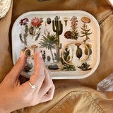 Small Metal Cactus Catchall Tray / Vintage Cacti Dish