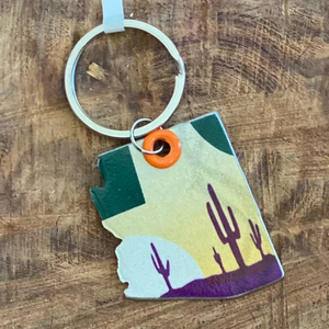 AZ & Saguaro Keychains by the Lost Highway Sign Company