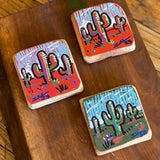 Reclaimed Wood Cactus Paintings by Isaac Lange