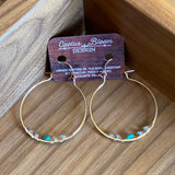 Turquoise and Gold Hoops by Cactus Bloom Design