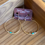 Turquoise and Gold Hoops by Cactus Bloom Design