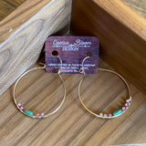 Turquoise and Gold Hoops by Cactus Bloom Design