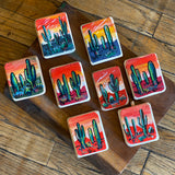 Reclaimed Wood Cactus Paintings by Isaac Lange