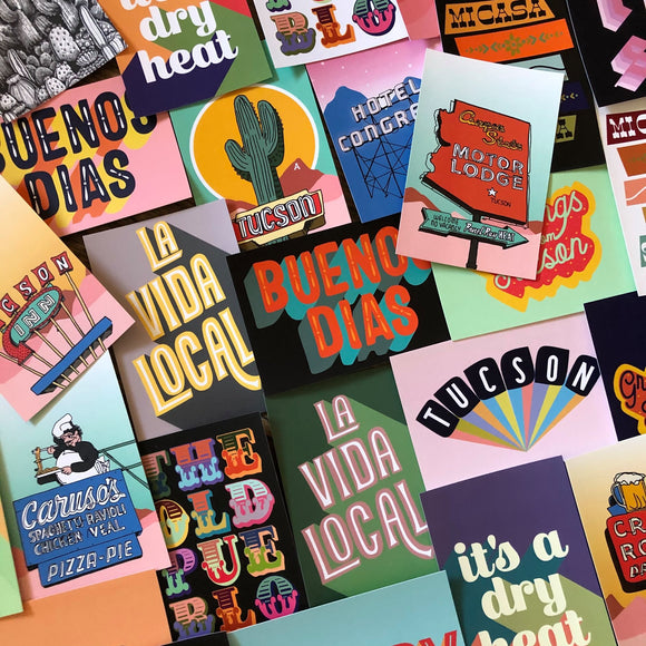 Graphic Tucson Postcards by Juju & Moxie