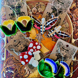 Jardin Des Fantomes Ceramic Earrings by Tough Kitty Designs