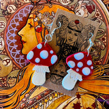 Jardin Des Fantomes Ceramic Earrings by Tough Kitty Designs