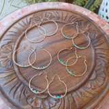 Turquoise and Gold Hoops by Cactus Bloom Design