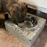 Concrete Pet Bowl w/Removable stainless steel insert