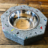 Concrete Pet Bowl w/Removable stainless steel insert