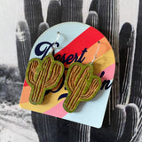 Wooden Cacti Earrings by Juju and Moxie Co.