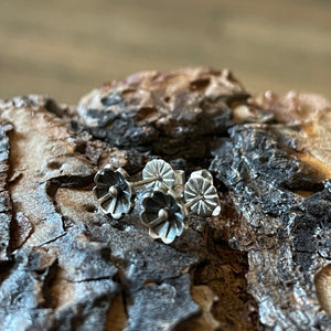 Silver Flower Studs by Honeycomb Organics