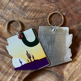 AZ & Saguaro Keychains by the Lost Highway Sign Company